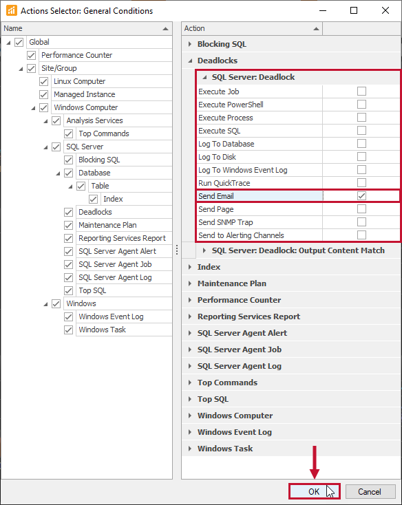 SQL Sentry Actions Selector SQL Server Deadlock Version 2021.18 Actions Selector SQL Server Deadlock