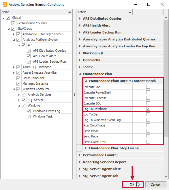 SQL Sentry Actions Selector Version 2021.18 SQL Sentry Actions Selector