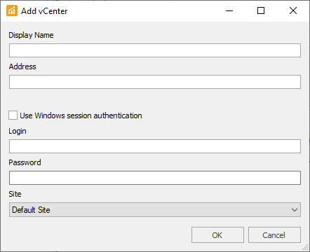 SQL Sentry Add vCenter window