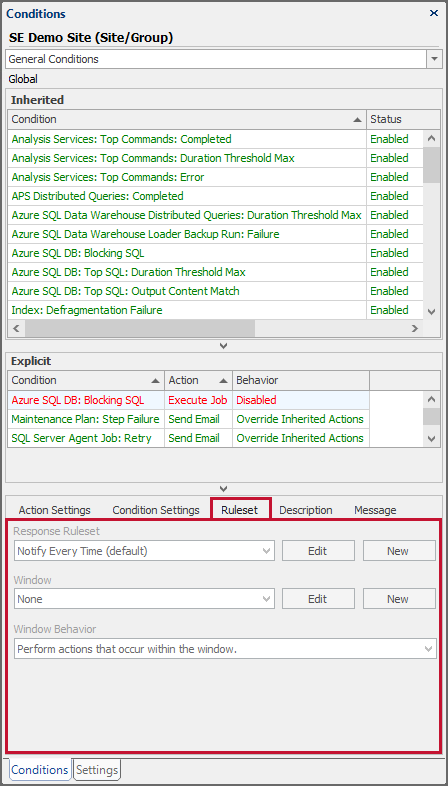 SQL Sentry Response Rulesets