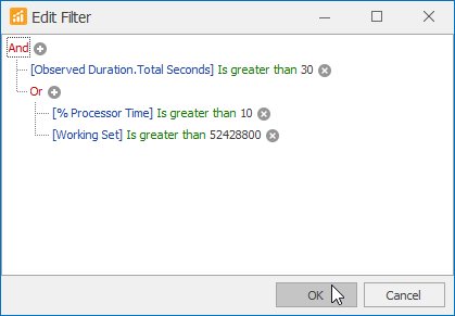 SQL Sentry Filter Editor Version 2021.12 Filter Editor