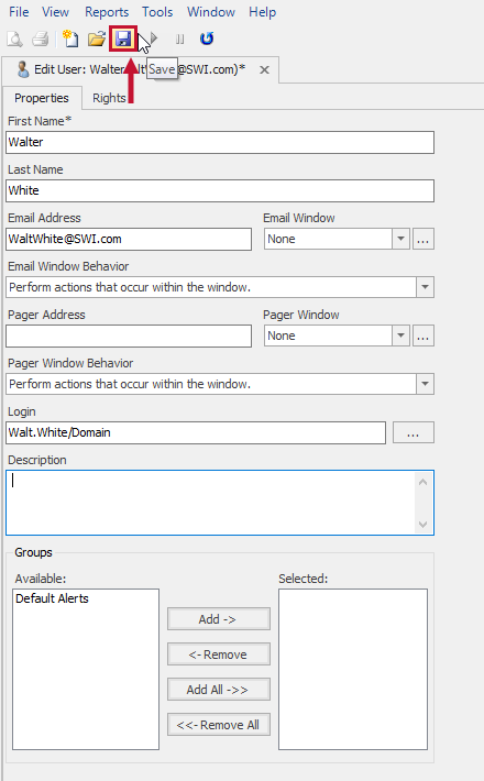 SQL Sentry Edit User Properties Version 2021.12 SQL Sentry Edit User Properties