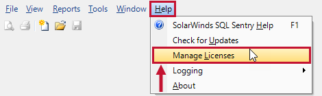 SQL Sentry Help > Manage License Version 2021.12 SQL Sentry Help > Manage Licenses