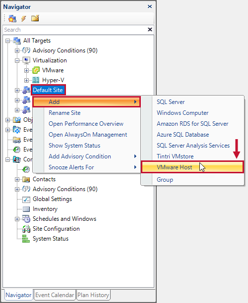 SQL Sentry Add VMware Host