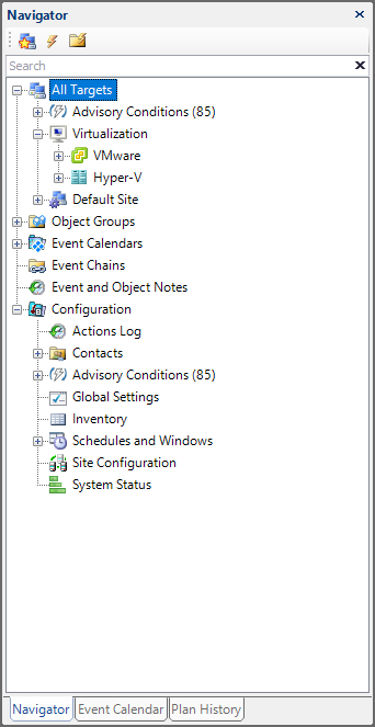 SQL Sentry Navigator Pane select desired node