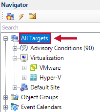 SQL Sentry Open Navigator pane and select All Targets Version 2021.12 Open Navigator pane and select All Targets