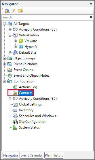 SQL Sentry Navigator Pane Contacts Node Version 2021.12 SQL Sentry Navigator Pane Contacts Node