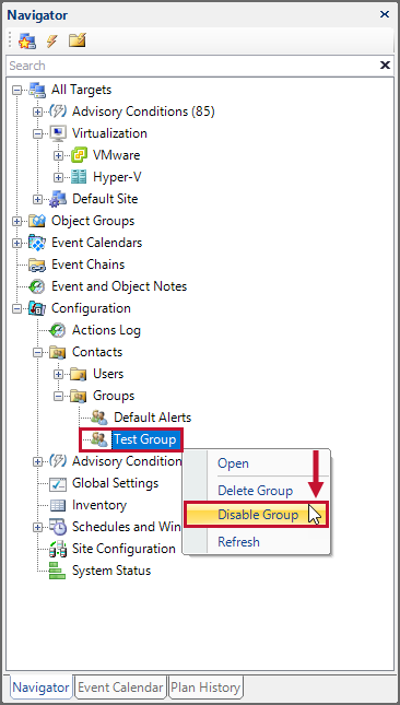 SQL Sentry Navigator pane Disable Group Version 2021.12 SQL Sentry Navigator pane Disable Group