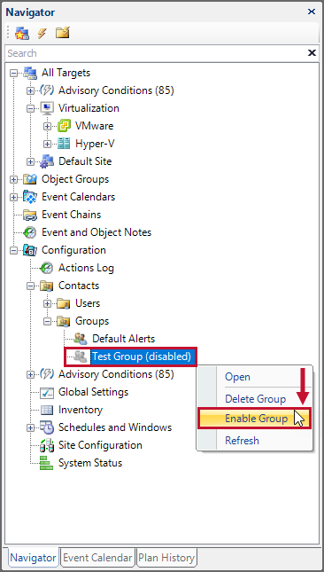 SQL Sentry Navigator pane Enable Group Version 2021.12 SQL Sentry Navigator pane Enable Group