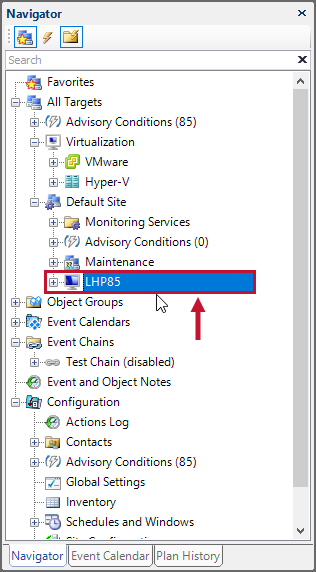 SQL Sentry Navigator Pane select desired node Version 2021.12 SQL Sentry Navigator Pane select desired node
