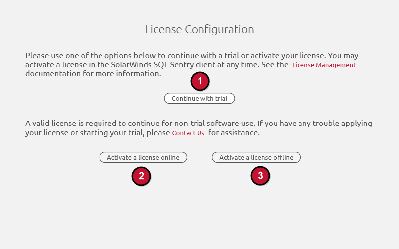 License Configuration Options