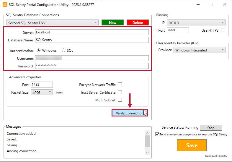 SQL Sentry Portal Distributed Databases