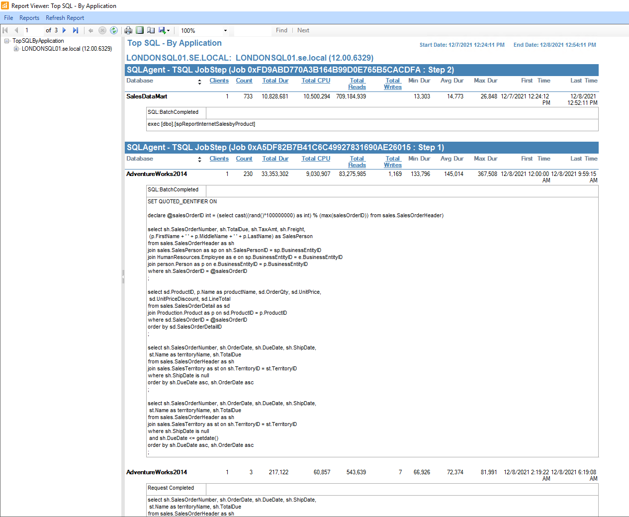 Ddp003 Sql Report SQL Sentry Reports Menus