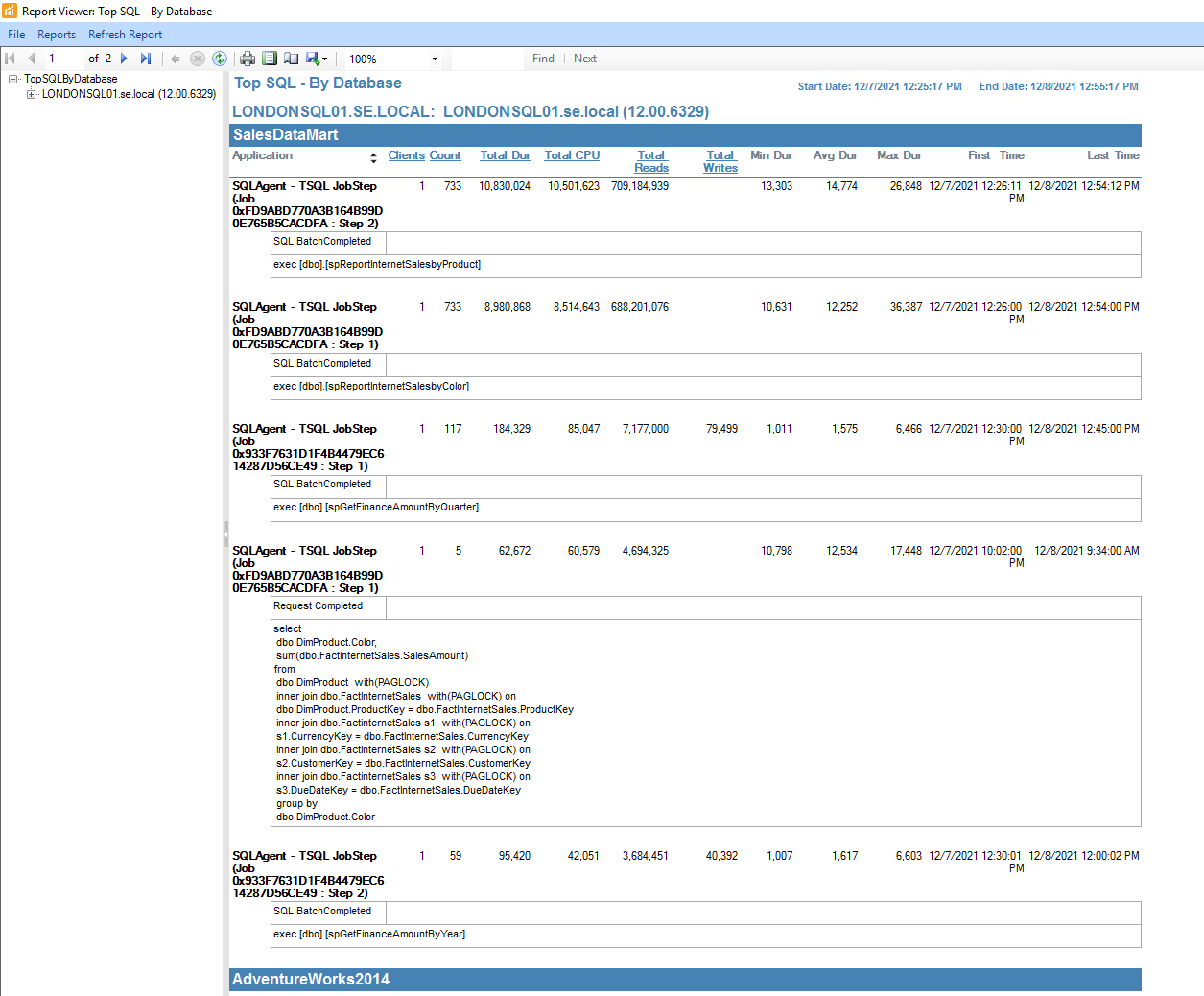 Ddp003 Sql Report SQL Sentry Reports Menus