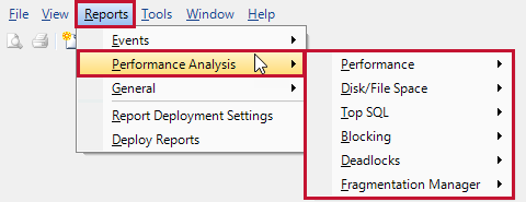 Context Menu Sql SQL Sentry Reports Menus