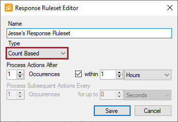 SQL Sentry Response Ruleset Editor Count Based Version 2021.18 Response Ruleset Editor Count Based