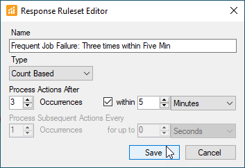 SQL Sentry Response Ruleset Editor Frequent Job Failure Version 2021.18 Response Ruleset Editor Frequent Job Failure
