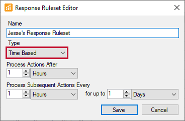 SQL Sentry Response Ruleset Editor Time Based Version 2021.18 Response Ruleset Editor Time Based