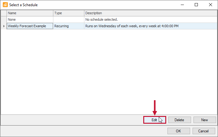 SQL Sentry Select a Schedule Edit Version 2021.18 Select a Schedule Edit