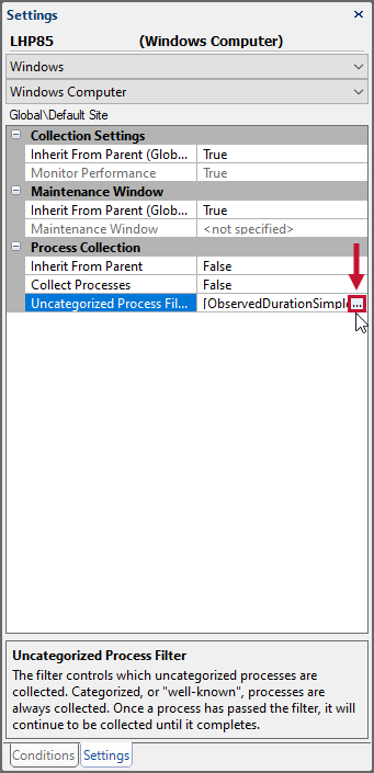 SQL Sentry Settings pane Uncategorized Process Filter settings Version 2021.12 Settings pane Uncategorized Process Filter settings