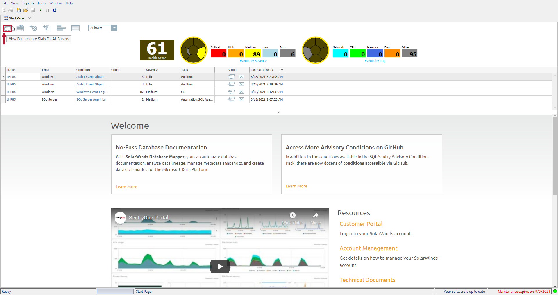 SQL Sentry View Performance Stats For All Servers Version 2021.12 View Performance Stats For All Servers