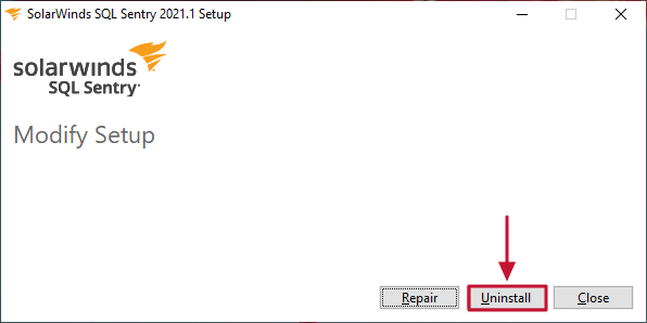 Uninstalling SQL Sentry