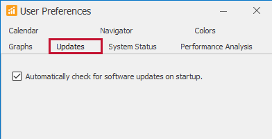 User Preferences Updates Settings