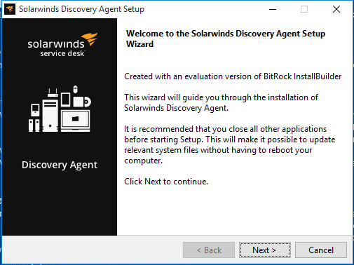 Agent installation for Windows