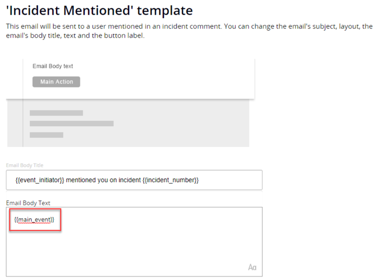 Email notification templates