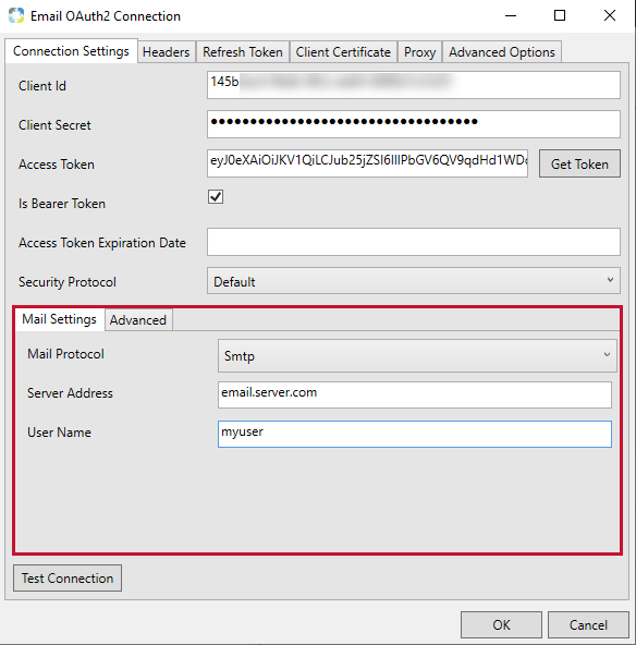 Task Factory Email OAuth2 Connection Manager Mail Settings Version 2021.8 Task Factory Email OAuth2 Connection Manager Mail Settings