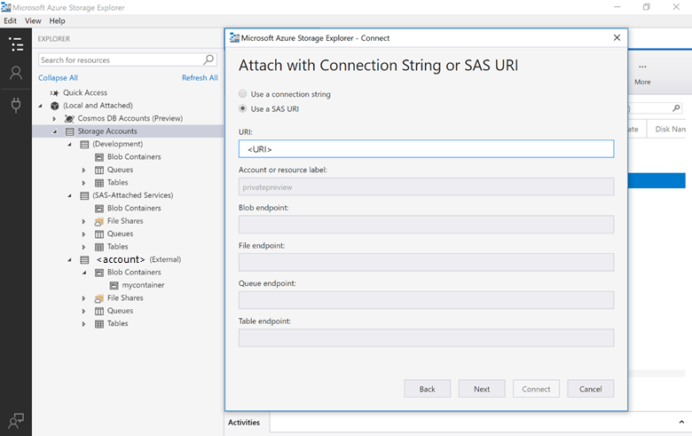 SolarWinds Task Factory Attach with Connection String or SAS URI