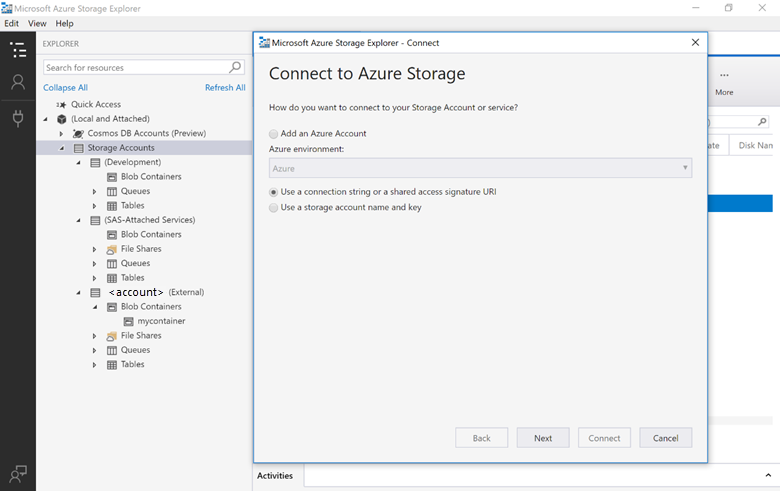 SolarWinds Task Factory Connect to Azure Storage