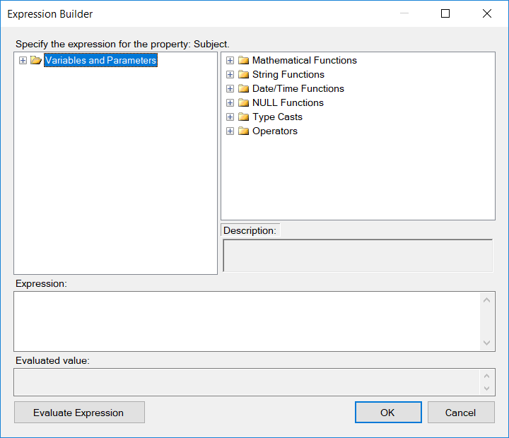 SentryOne Task Factory Advanced Email and SMS Task Expression Builder Version 2021.8 SentryOne Task Factory Advanced Email and SMS Task Expression Builder