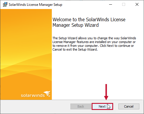 Task Factory Installer SolarWinds License Manager Welcome Prompt Task Factory Installer SolarWinds License Manager Welcome Prompt