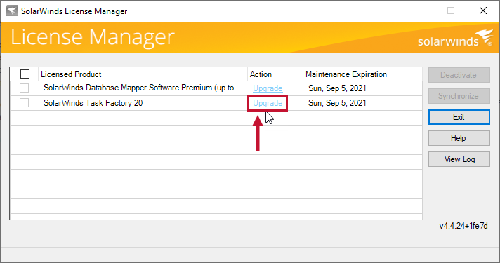 SolarWinds License Manager Upgrade license SolarWinds License Manager Upgrade license