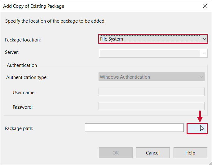 Task Factory Add Copy of Existing package window Version 2020.1.3 Task Factory Add Copy of Existing package window