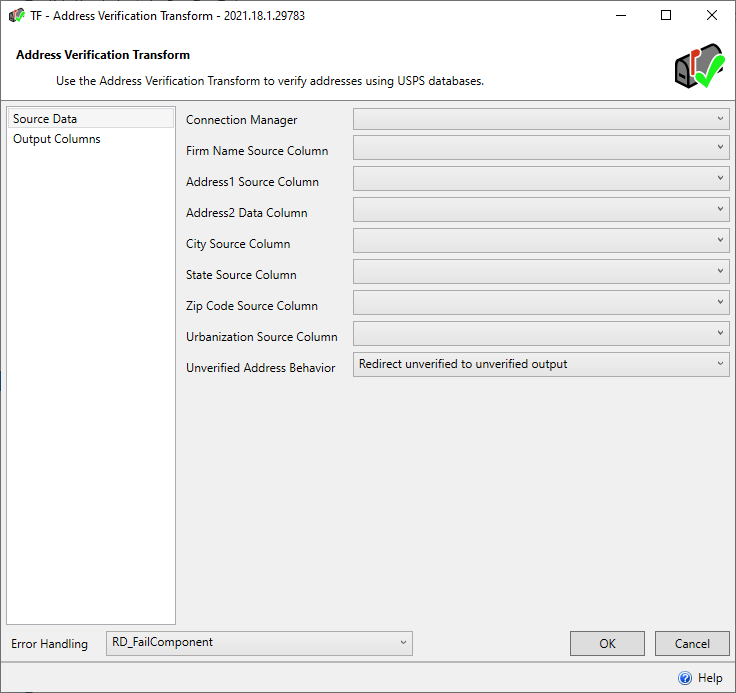 Task Factory Address Verification Transform Source Data Version 2021.18 Task Factory Address Verification Transform Source Data
