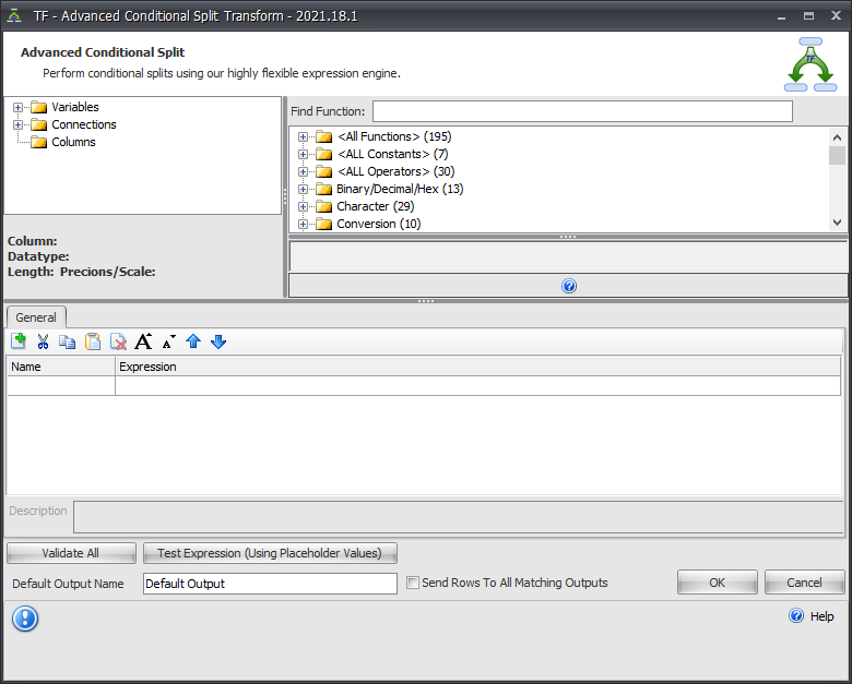 Task Factory Advanced Conditonal Split Transform Version 2021.18 Task Factory Advanced Conditional Split Transform