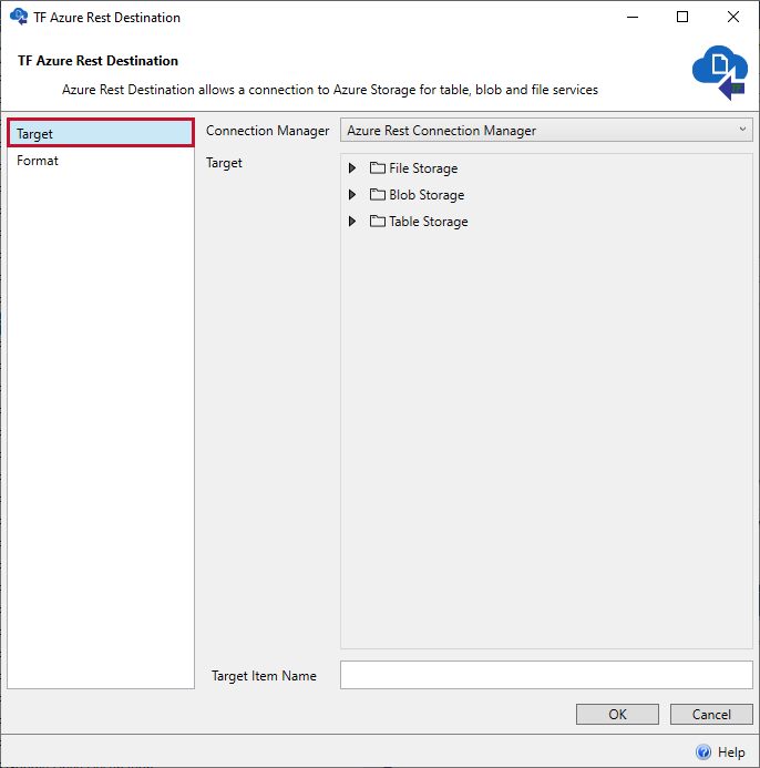 Task Factory Azure Rest Destination Target Version 2021.18 Task Factory Azure Rest Destination Target