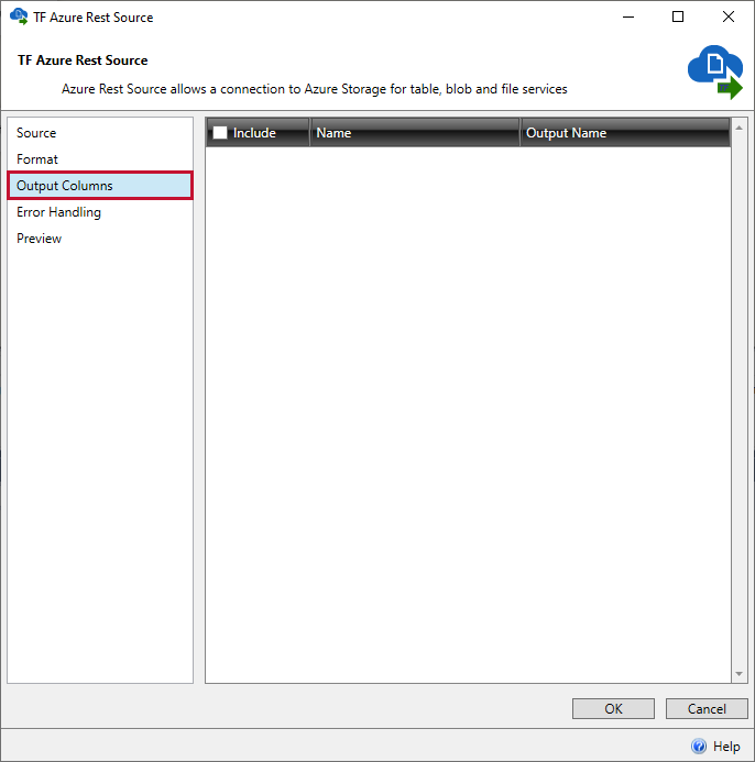 Task Factory Azure Rest Source Output Columns Version 2021.18 Task Factory Azure Rest Source Output Columns