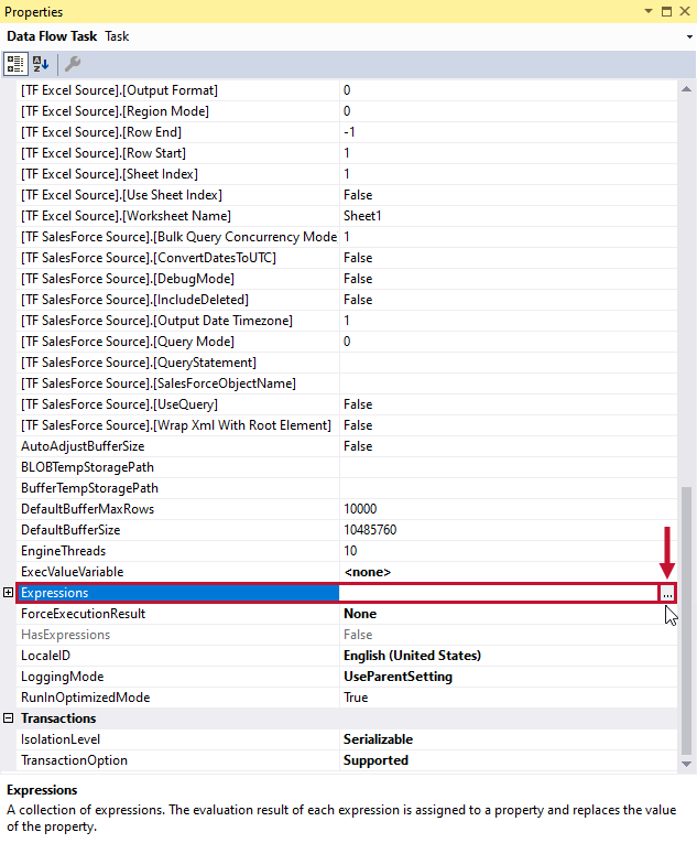 Task Factory Data Flow Task Properties Expressions Version 2021.18 Task Factory Data Flow Task Properties Expressions