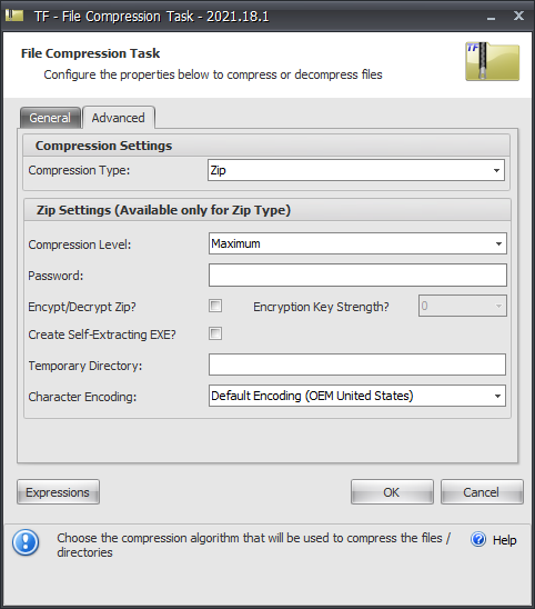 Task Factory Compression Task Advanced Version 2021.18 Task Factory Compression Task Advanced