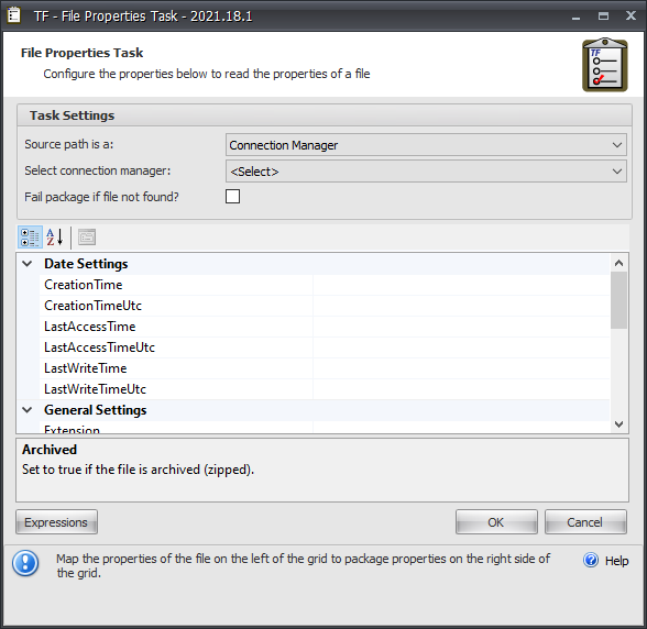 Task Factory File Properties