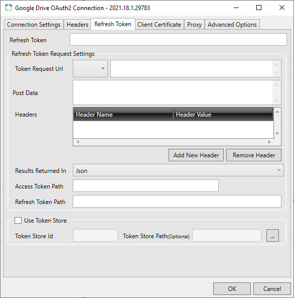 Task Factory Google Drive OAuth2 Connection Manager Refresh Token