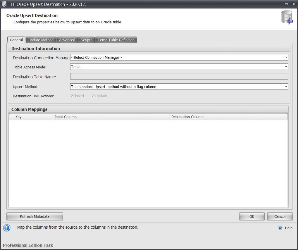 Task Factory Oracle Upsert Destination Version 2020.1.1 Task Factory Oracle Upsert Destination