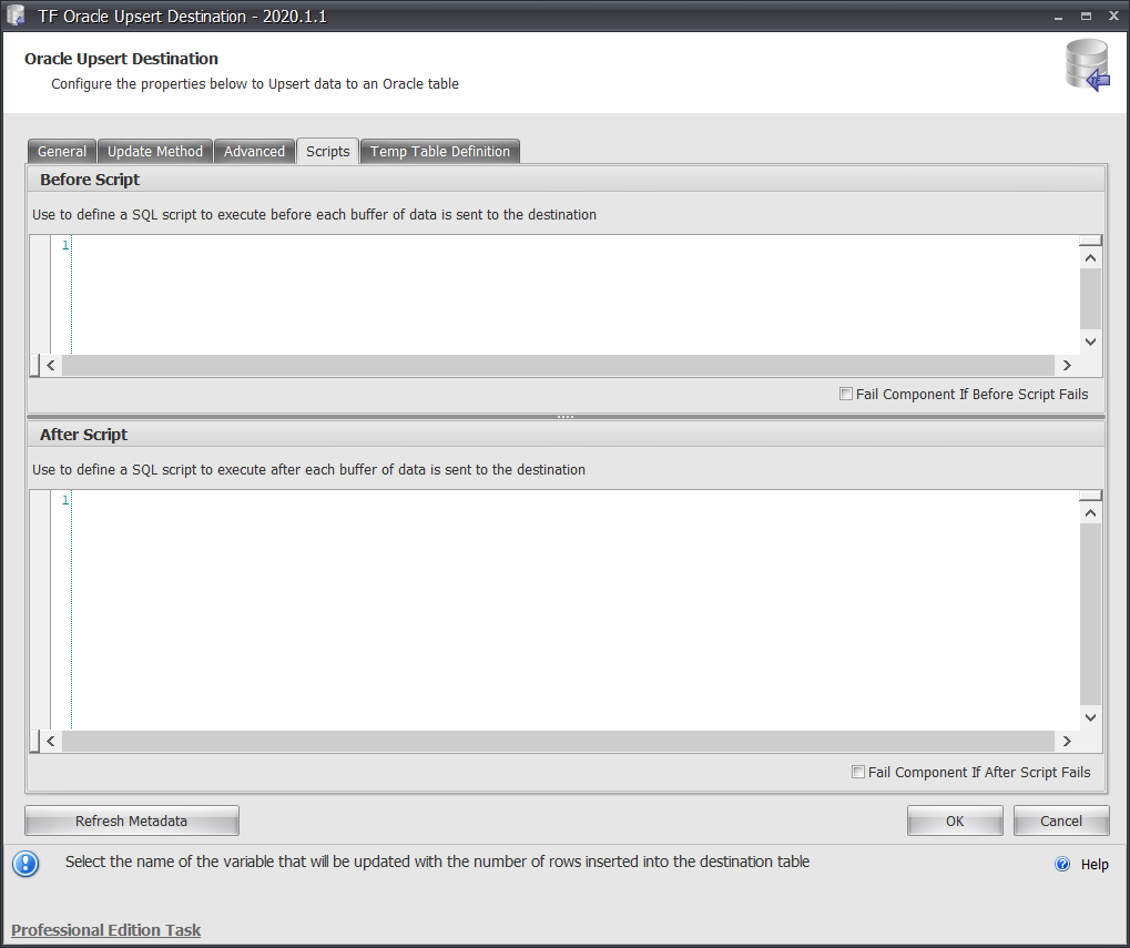 Task Factory Oracle Upsert Destination Scripts Version 2020.1.1 Task Factory Oracle Upsert Destination Scripts