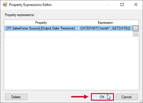 Task Factory Property Expressions Editor select Ok Version 2021.18 Task Factory Property Expressions Editor select Ok