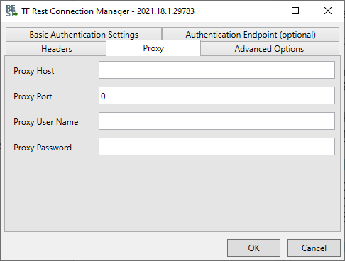 Task Factory Rest Connection Manager Proxy tab