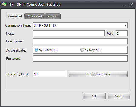 Task Factory Secure FTP Connection Manager General By Password