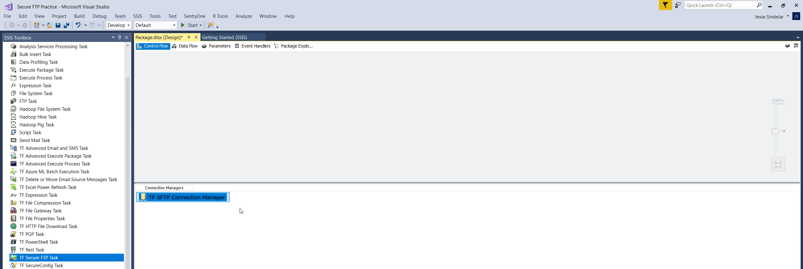 Task Factory SFTP Connection Manager configured Version 2021.18 Task Factory SFTP Connection Manager configured